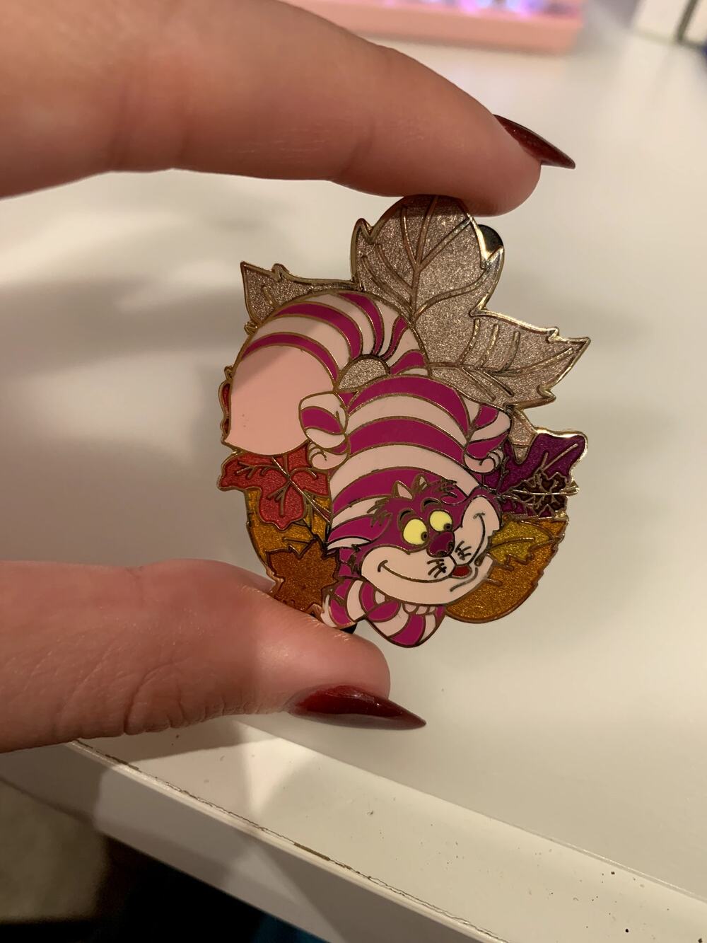 RARE Limited Edition 250 Disney Shopping Fall Leaves Cheshire Cat Trading Pin
